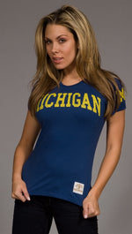 Retro Sport Michigan Tee in Navy