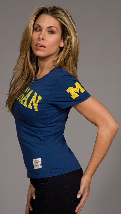 Retro Sport Michigan Tee in Navy