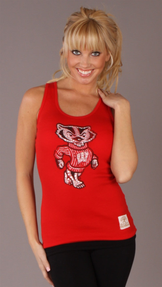 Retro Sport Rhinestone Tank Wisconsin