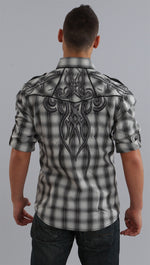 Roar Origin Plaid Button Down Shirt in Gray