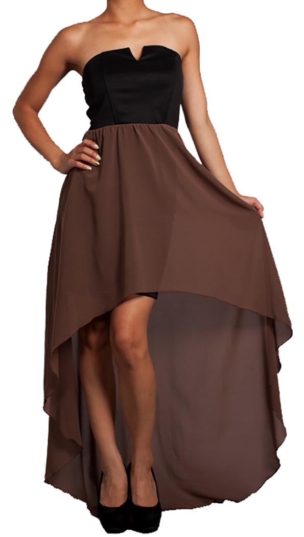 Rockstar Runway Strapless Mini Dress with Mesh Maxi Skirt