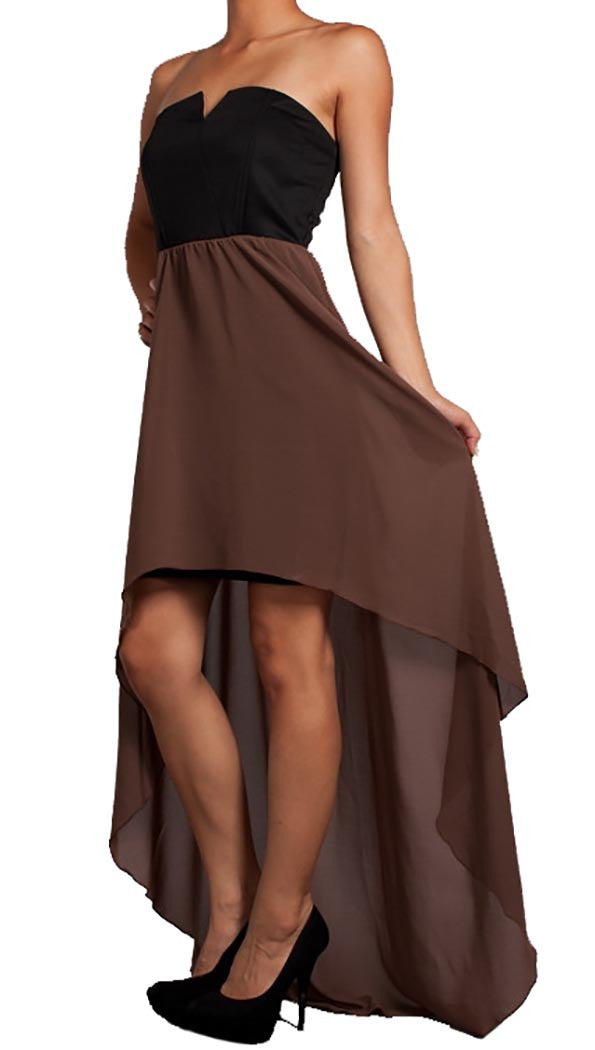 Rockstar Runway Strapless Mini Dress with Mesh Maxi Skirt