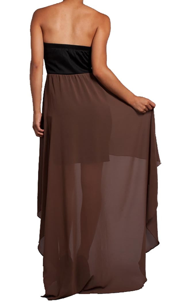 Rockstar Runway Strapless Mini Dress with Mesh Maxi Skirt