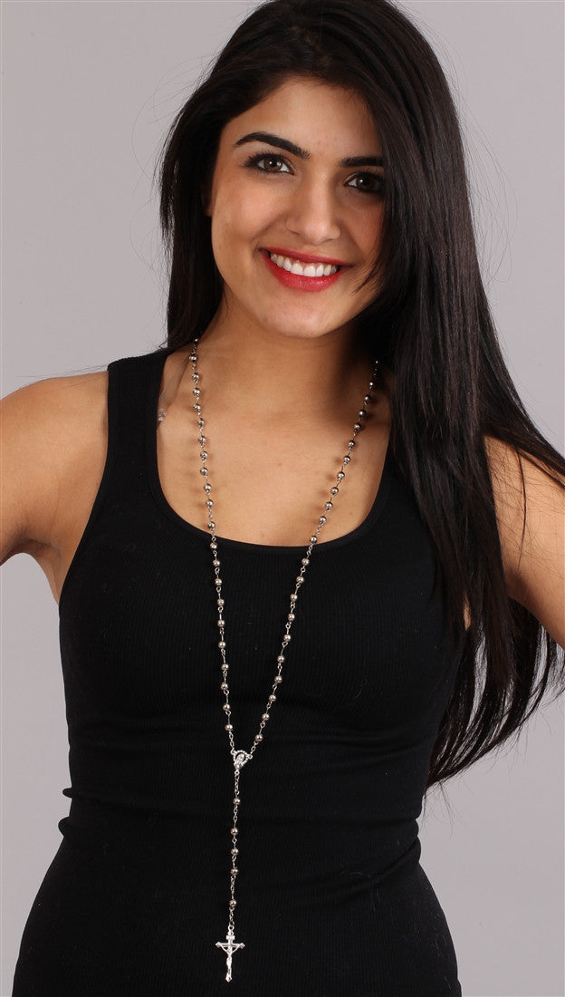 The Classic Rosary in Silver