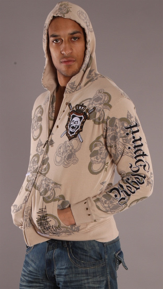 Rebel Spirit Snake Skull Hoodie