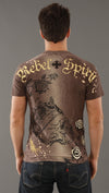 Rebel Spirit Crown Skull Tee in Brown