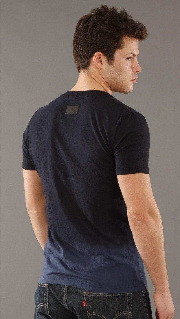 Salvage Warped V-neck Tee in Navy