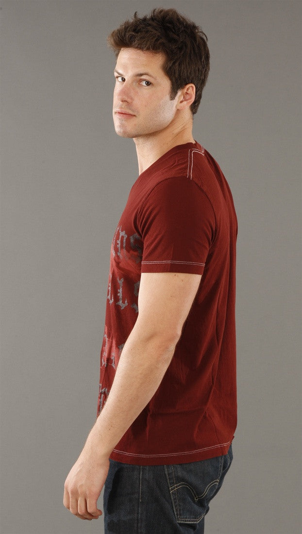 Salvage Cheap Thrills V-neck Tee in Red