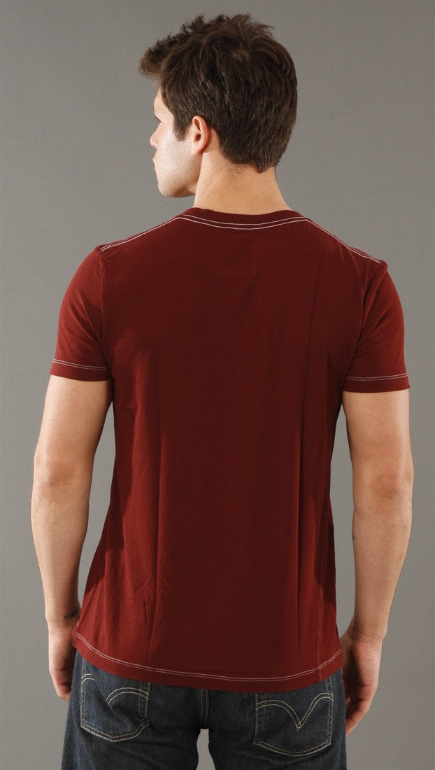 Salvage Cheap Thrills V-neck Tee in Red