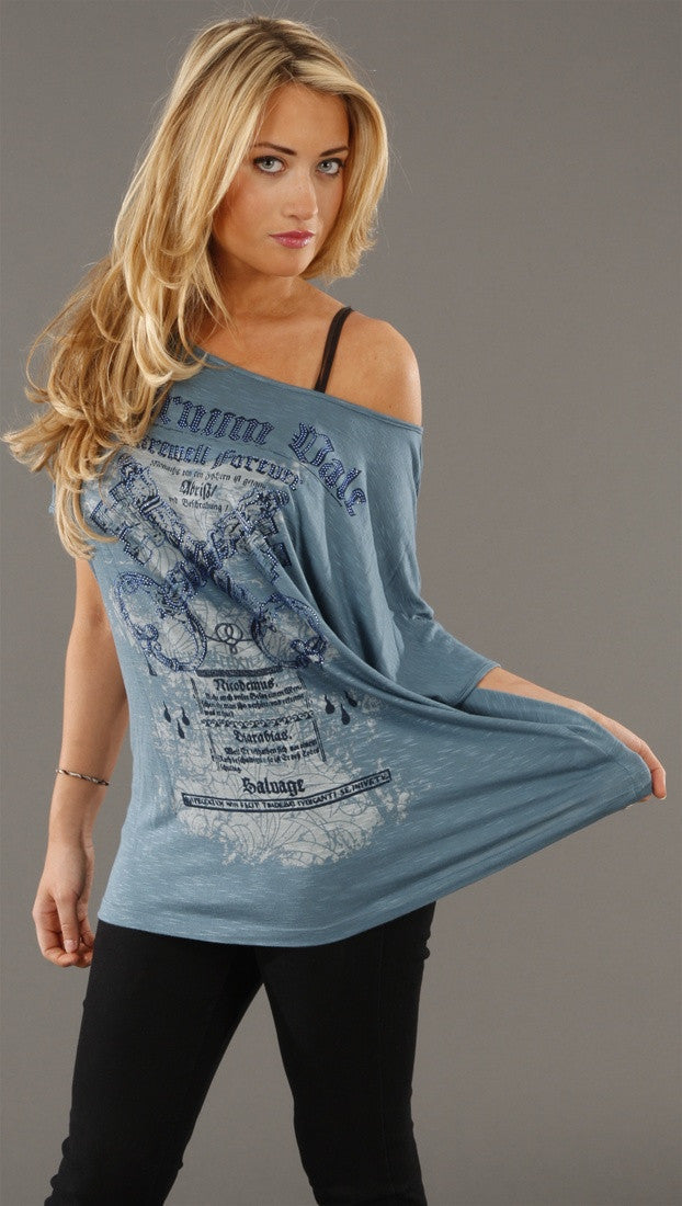 Salvage Moonstruck Rhinestone Oversized Top