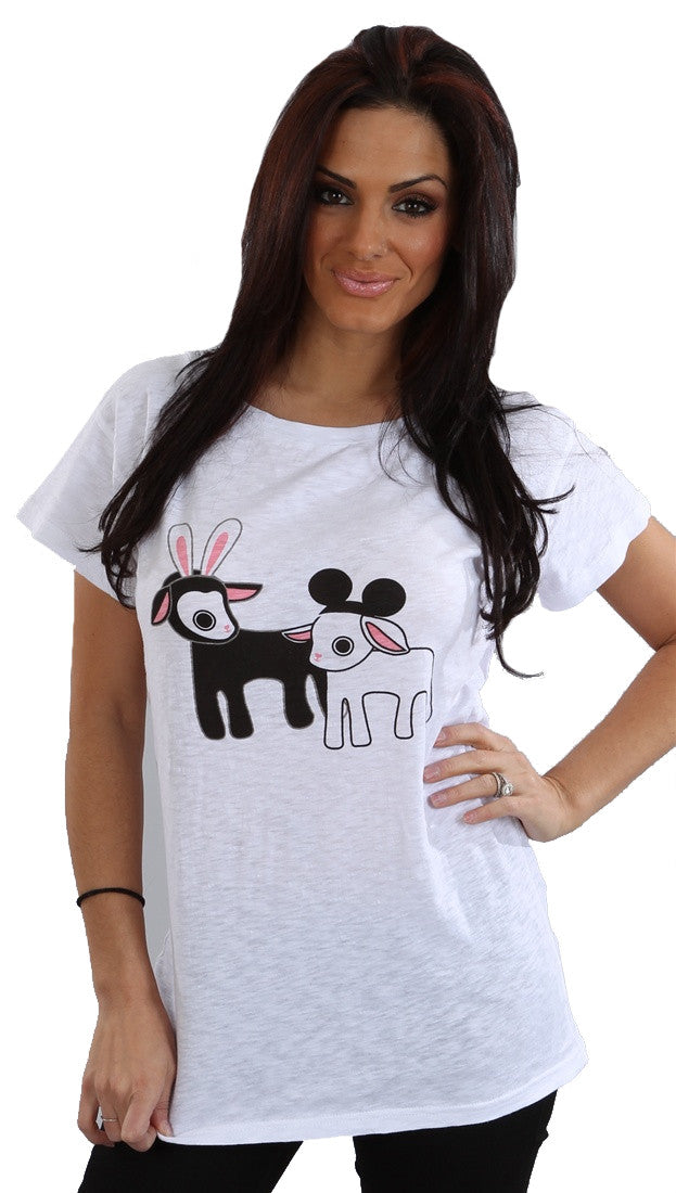 Sauce Lambs Black Sheep White Sheep Tunic Shirt White 
