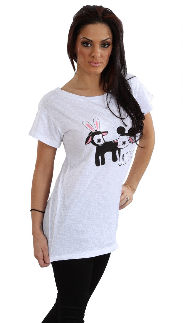 Sauce Lambs Sheep Black White Baggy T