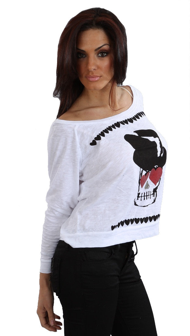 Sauce Heart Eyes Long Sleeve in White