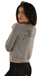Sauce Love Me Tender Crop Sweatshirt in Gray