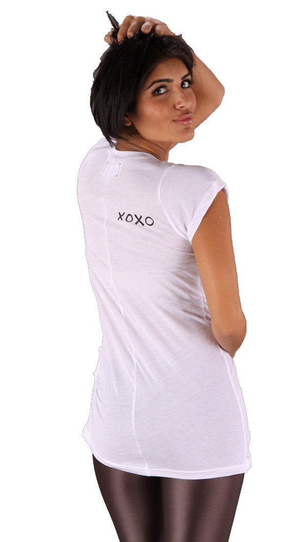  	Sauce XOXO Perfectly Pinched Plain White Tee Shirt White 
