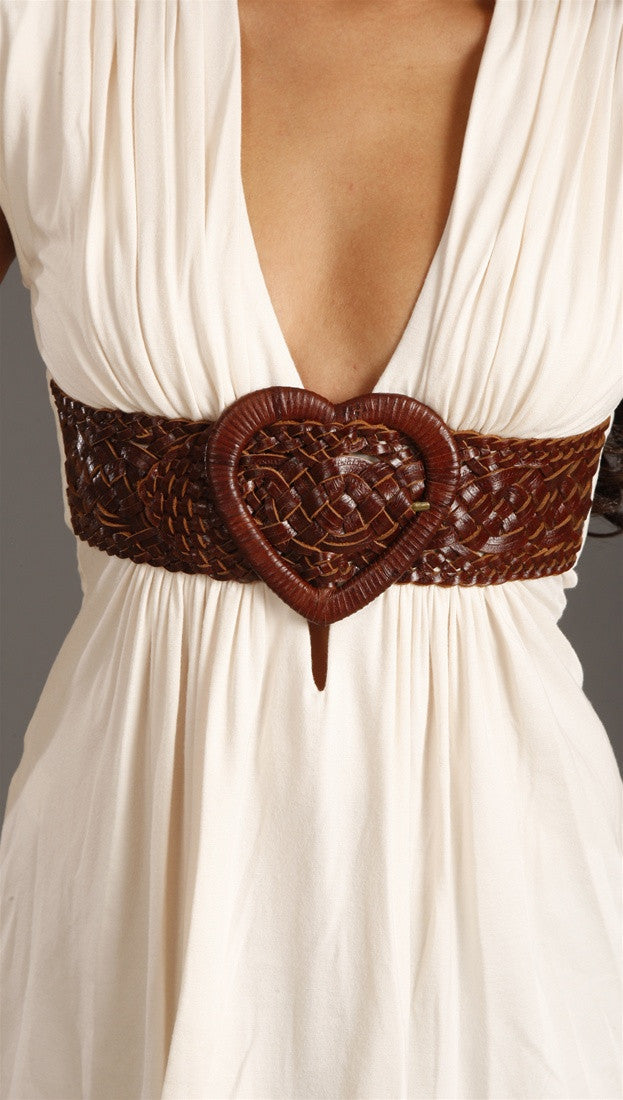 Sky Erez Heart Belt in Bone