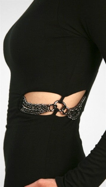 Sky Macah Long Sleeve Dress in Black