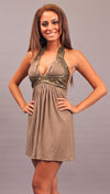 Sky Manning Dress With Bronze Sequins in Army