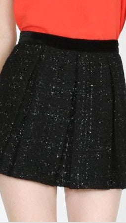 Sugar Lips Anastasia Tweed Skirt in Black