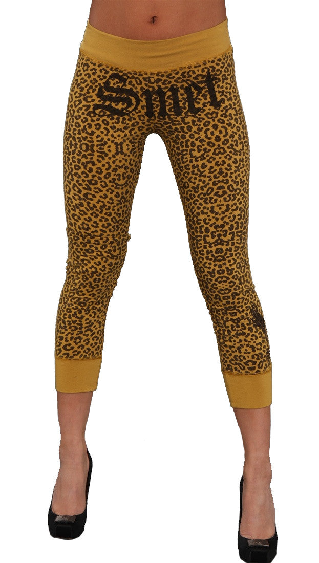 Smet Born on the Streets Leopard Animal Priny Leggings Yellow 
