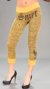 Smet Born on the Streets Leopard Animal Priny Leggings Yellow 