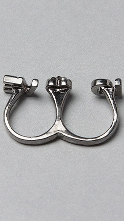 Soho Collection Two Finger Heart Love Ring in Gunmetal or Gold