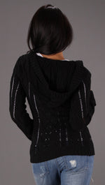 Sweet Romeo V-Neck Sweater in Black