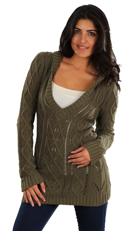 Sweet Romeo Pullover with Hood in Green
