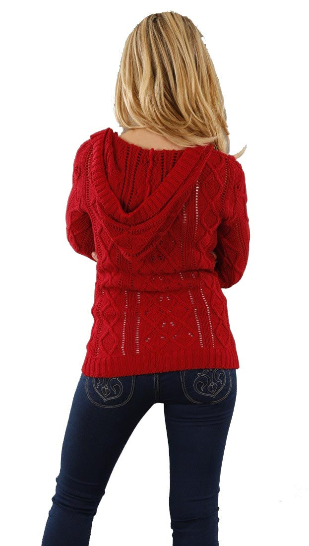 Sweet Romeo V-Neck Sweater in Red