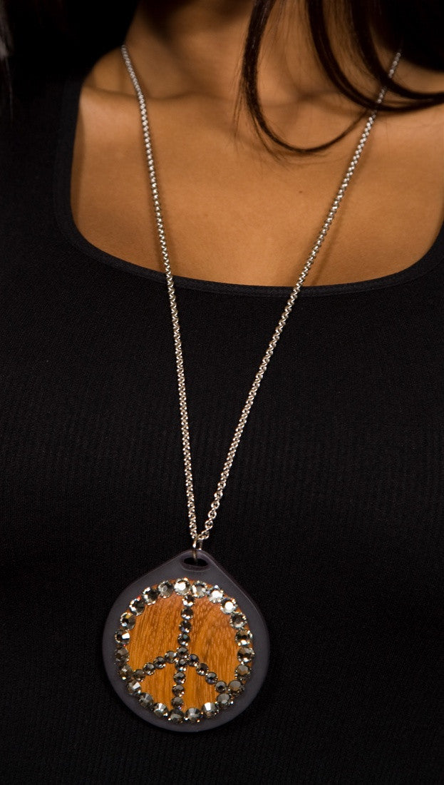 Tarina Tarantino Lucite Pendant Necklace Smoke