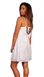 Testament Kika Tiered Dress With Tie in White