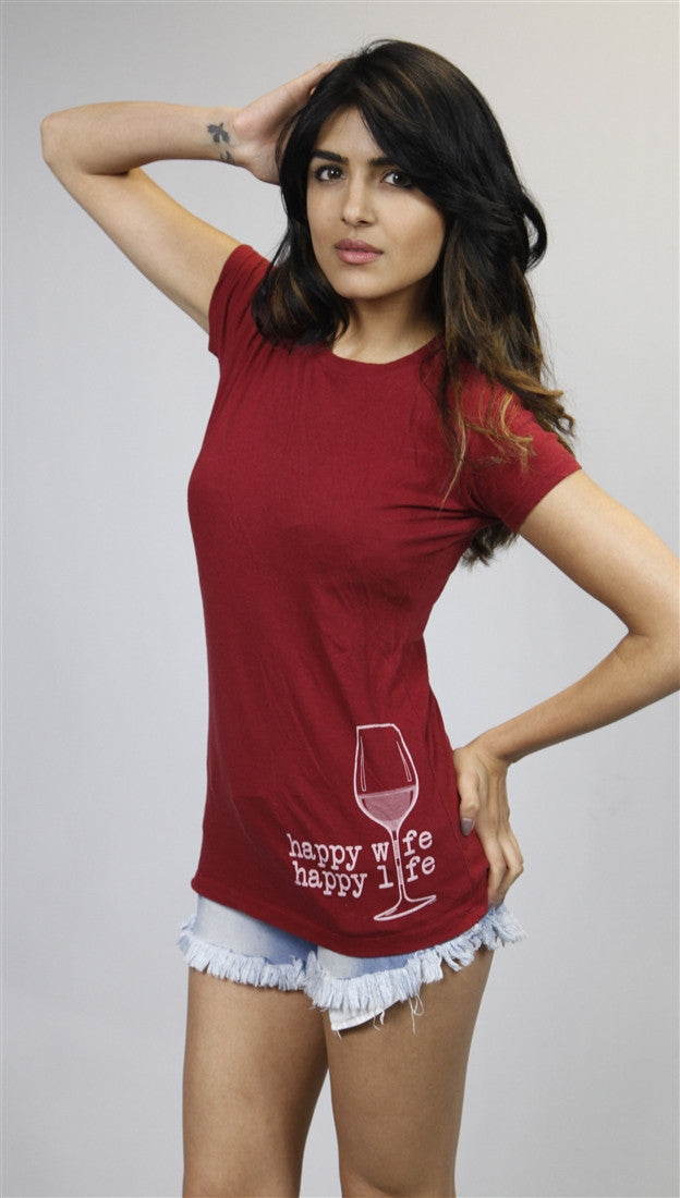 Teresa Giudice Happy Wife Happy Life Wine Tee