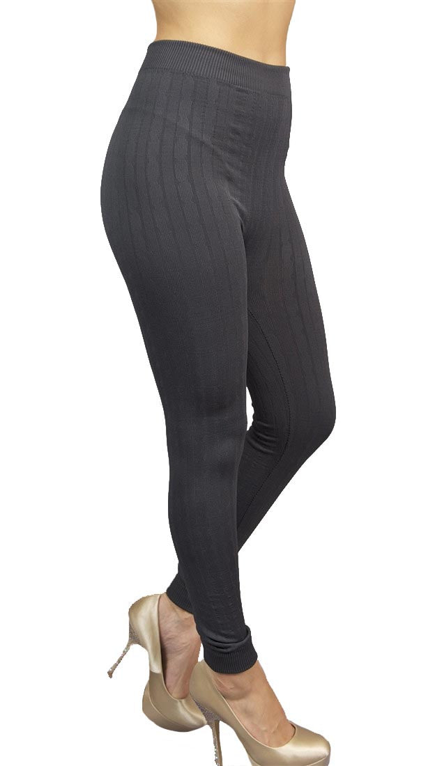 Thorn Guarden Knit Pattern Leggings in Grey