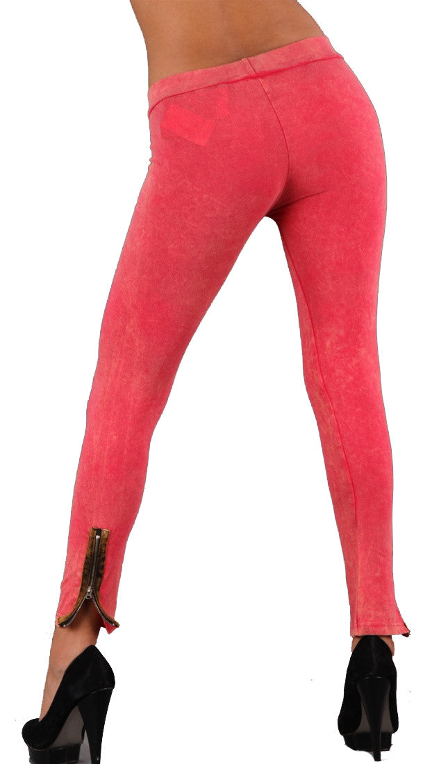 Threads 4 Thought Organic Contrast Ankle Zipper Leggings in Vintage Pink 