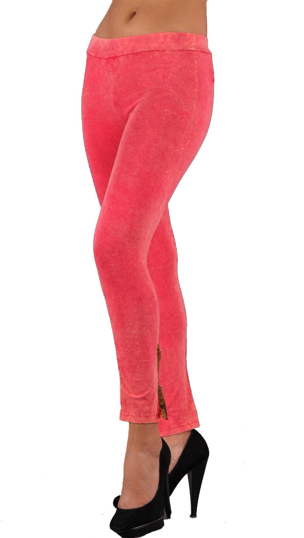Threads 4 Thought Organic Contrast Ankle Zipper Leggings in Vintage Pink 