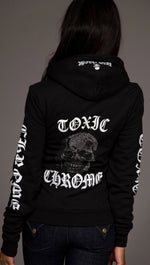 Toxic Chrome Skull Hoodie Unisex Black