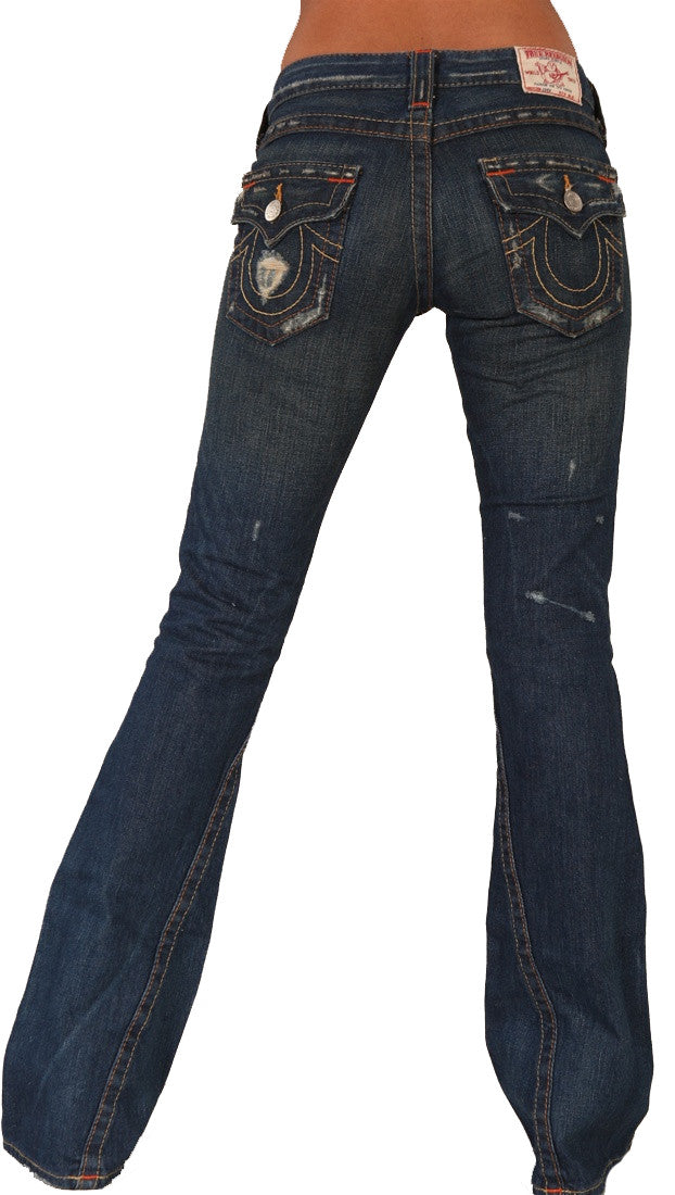 Y2K True religion Bobby flare jeans womens 31x30.5 low rise dark