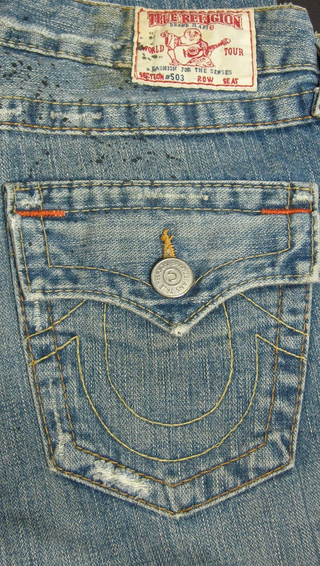新品未使用 TRUE RELIGION JOEY True Religion Men's Joey Super T Flap Twisted Seam 1/2