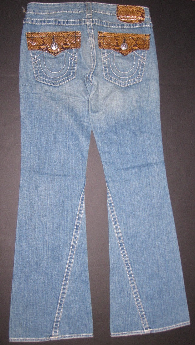 True Religion Distressed Straight Leg Jeans Men's 32 Blue Denim USA Flap  Pockets | eBay