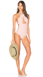 Tularosa Haven One Piece Cut Out Swim in Pale Pink