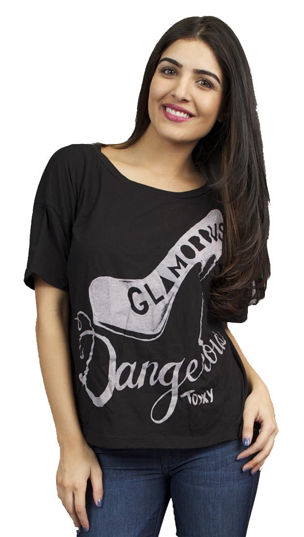 Toxxy Glamourous Short Sleeve Tee in Black
