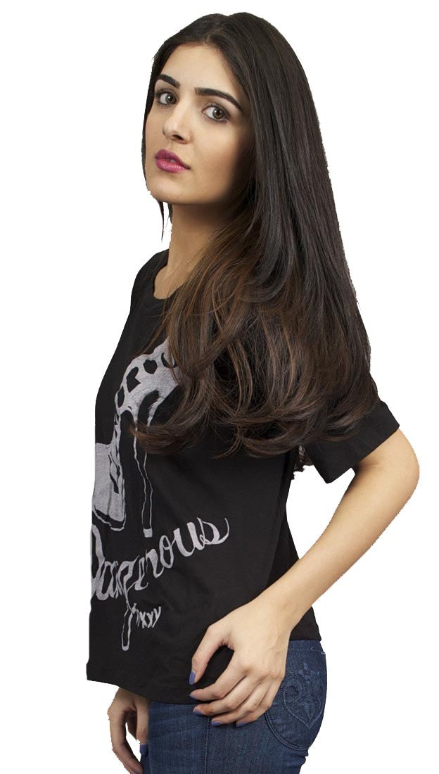 Toxxy Glamourous Short Sleeve Tee in Black