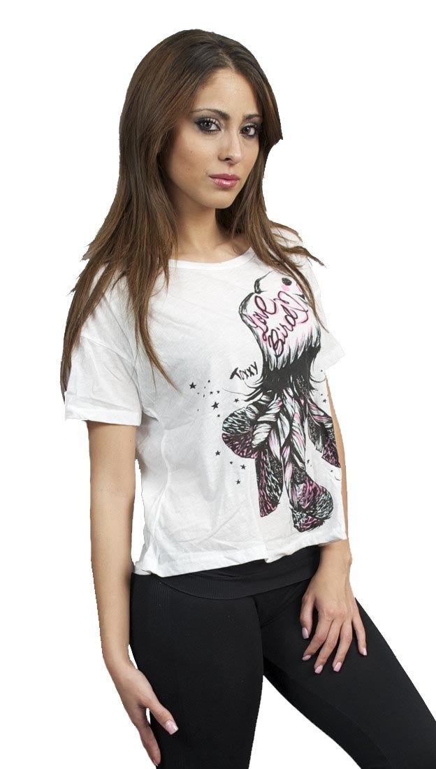 Toxxy Love Bird Short Sleeve Tee in Ivory
