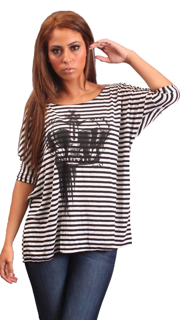 Toxxy Crown Short Sleeve Tee in Stripe