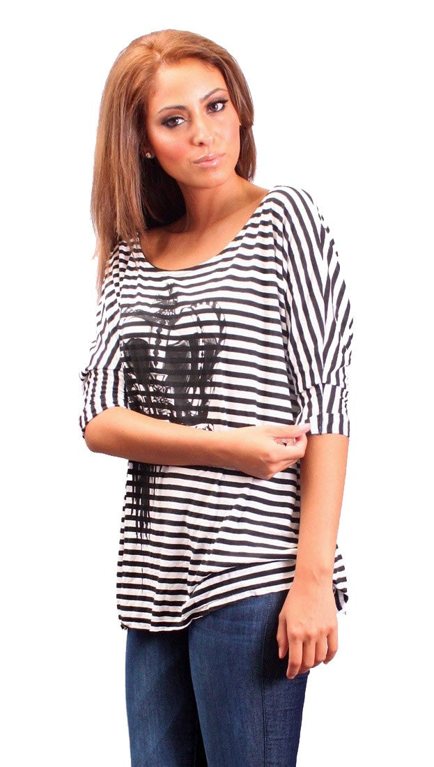 Toxxy Crown Short Sleeve Tee in Stripe