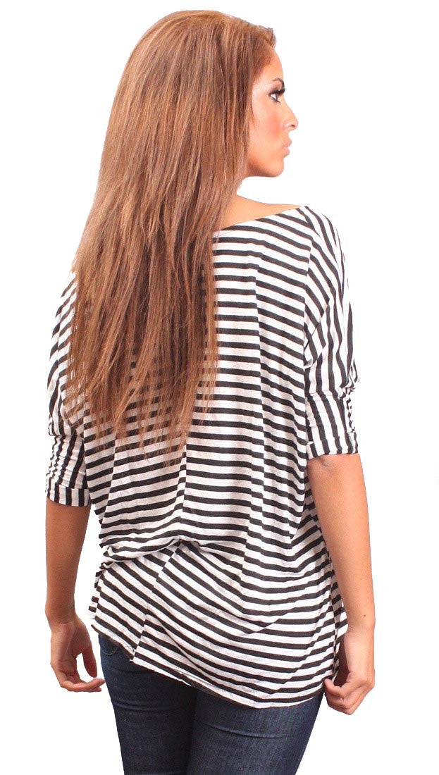 Toxxy Crown Short Sleeve Tee in Stripe