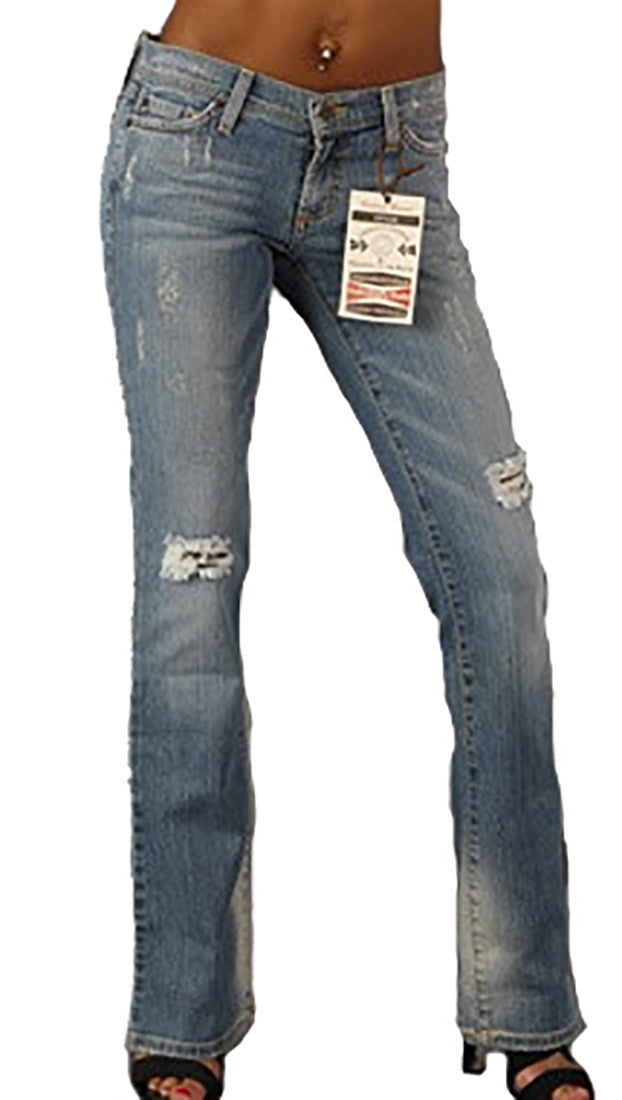 Vintage Brand Denim The Hendrix Distressed Boot Cut Juniors Light Wash Jeans 