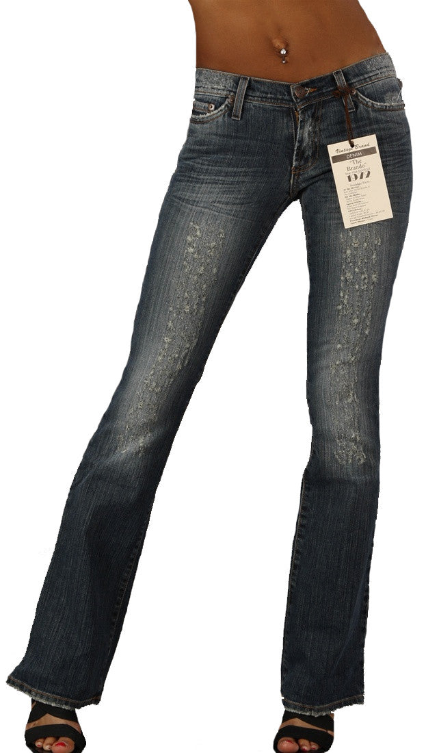 Vintage Brand Denim The Brando Dsistressed Boot Cut Dark Wash Jeans 
