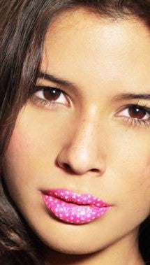 Violent Lips Polka Dot Tattoo in Pink