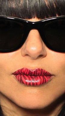 Violent Lips Zebra Tattoo in Red